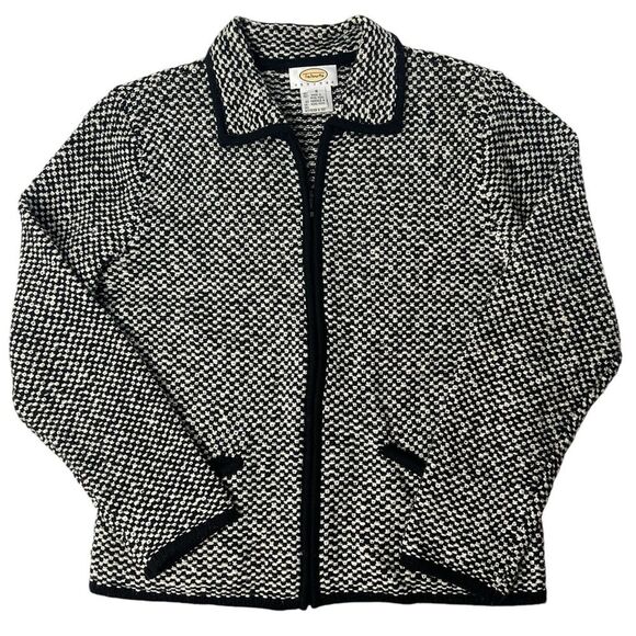 Talbots Petites Full Zip Houndstooth Jacket Size 8P - Picture 6 of 9